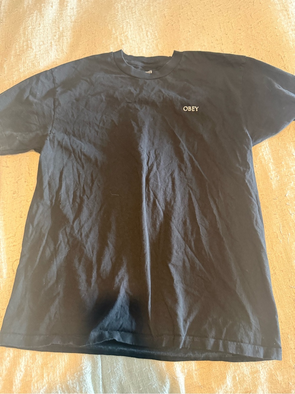 Obey Black Short-Sleeve Tee with Small White Chest Logo